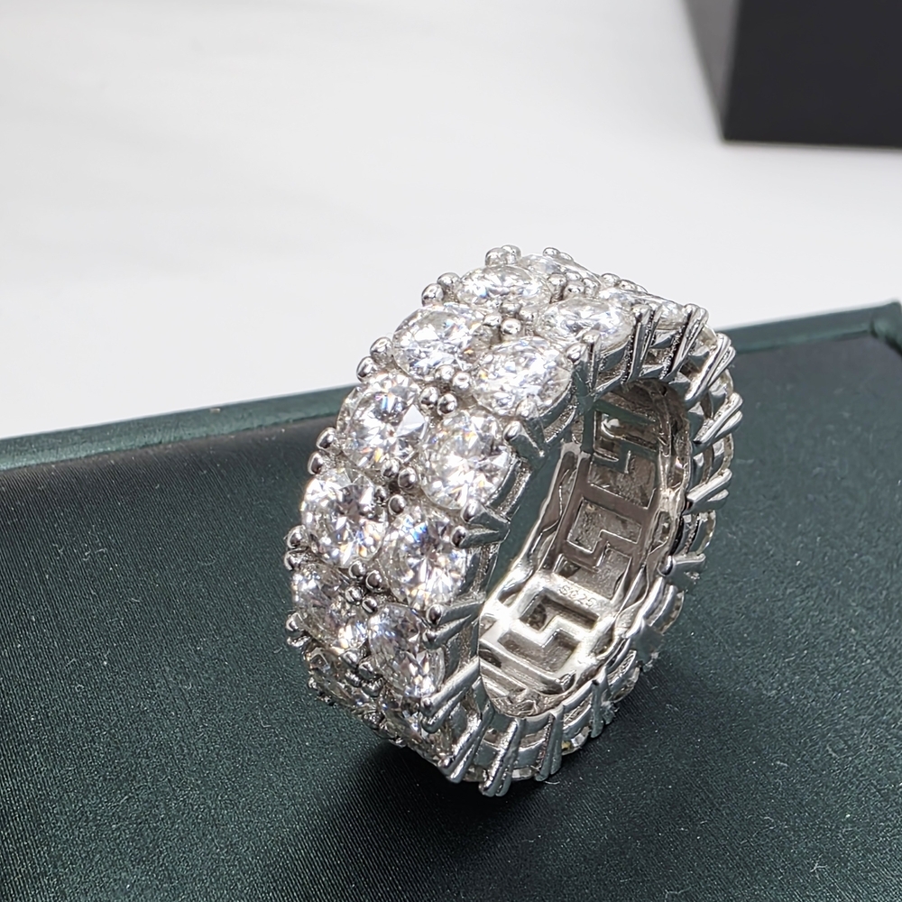 ✨ 8CTW . 2 Row. Moissanite Eternity Band | Solid S925 Sterling Silver ✨ - Picture 7 of 8